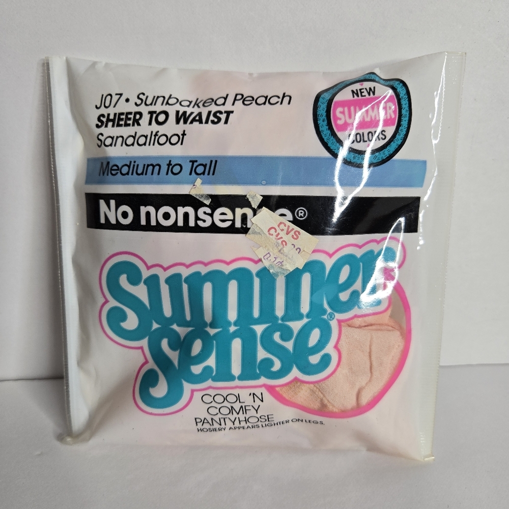 No Nonsense Summer Sense Pantyhose Sunbaked Peach Medium to Tall 1989 NEW VTG